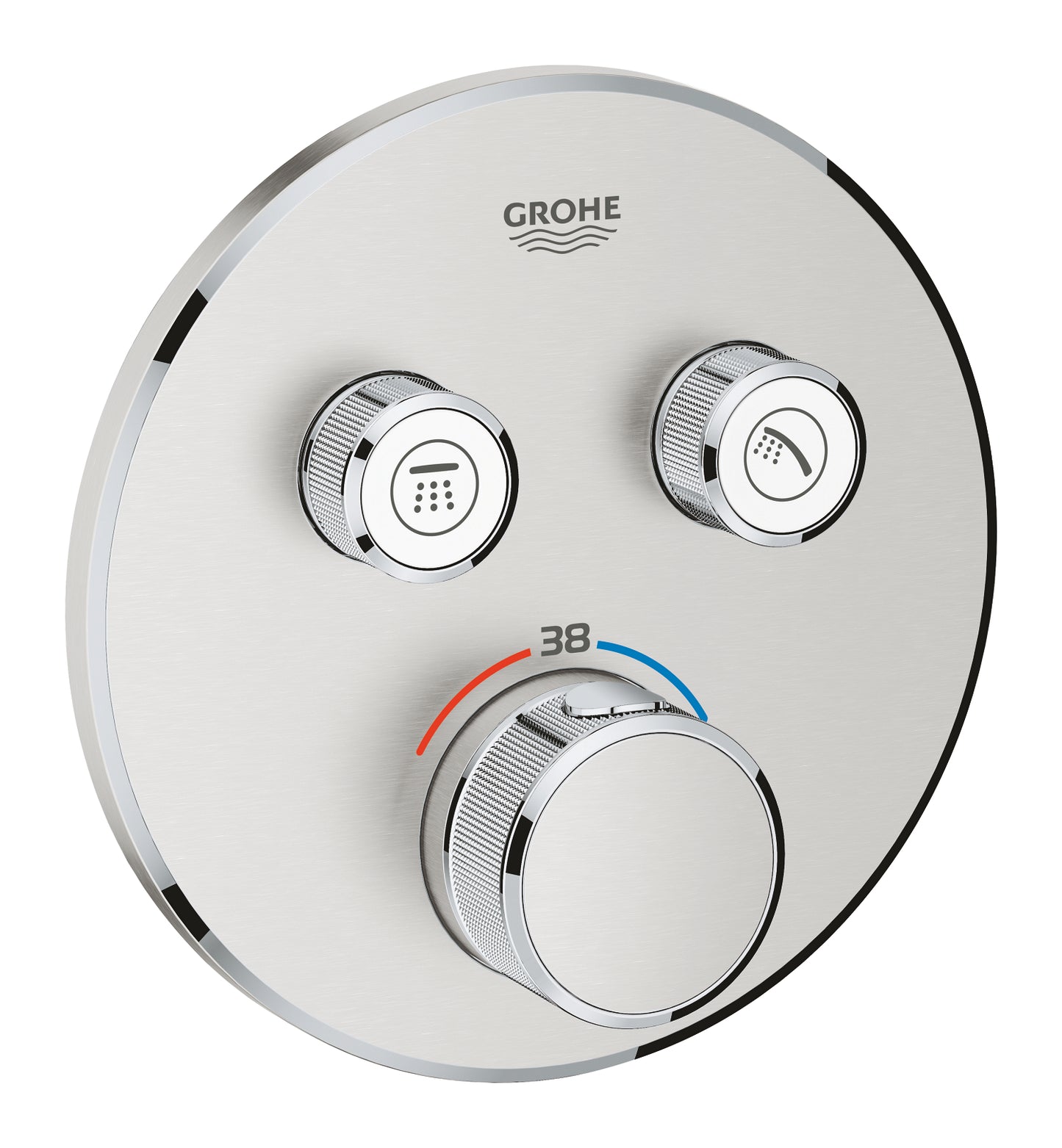 Grohe Grohtherm SmartControl Thermostat for concealed installation with 2 valves supersteel