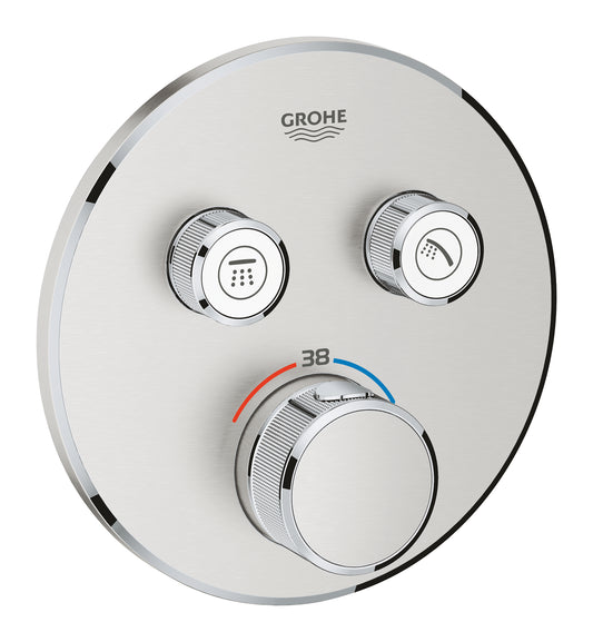 Grohe Grohtherm SmartControl Thermostat for concealed installation with 2 valves supersteel
