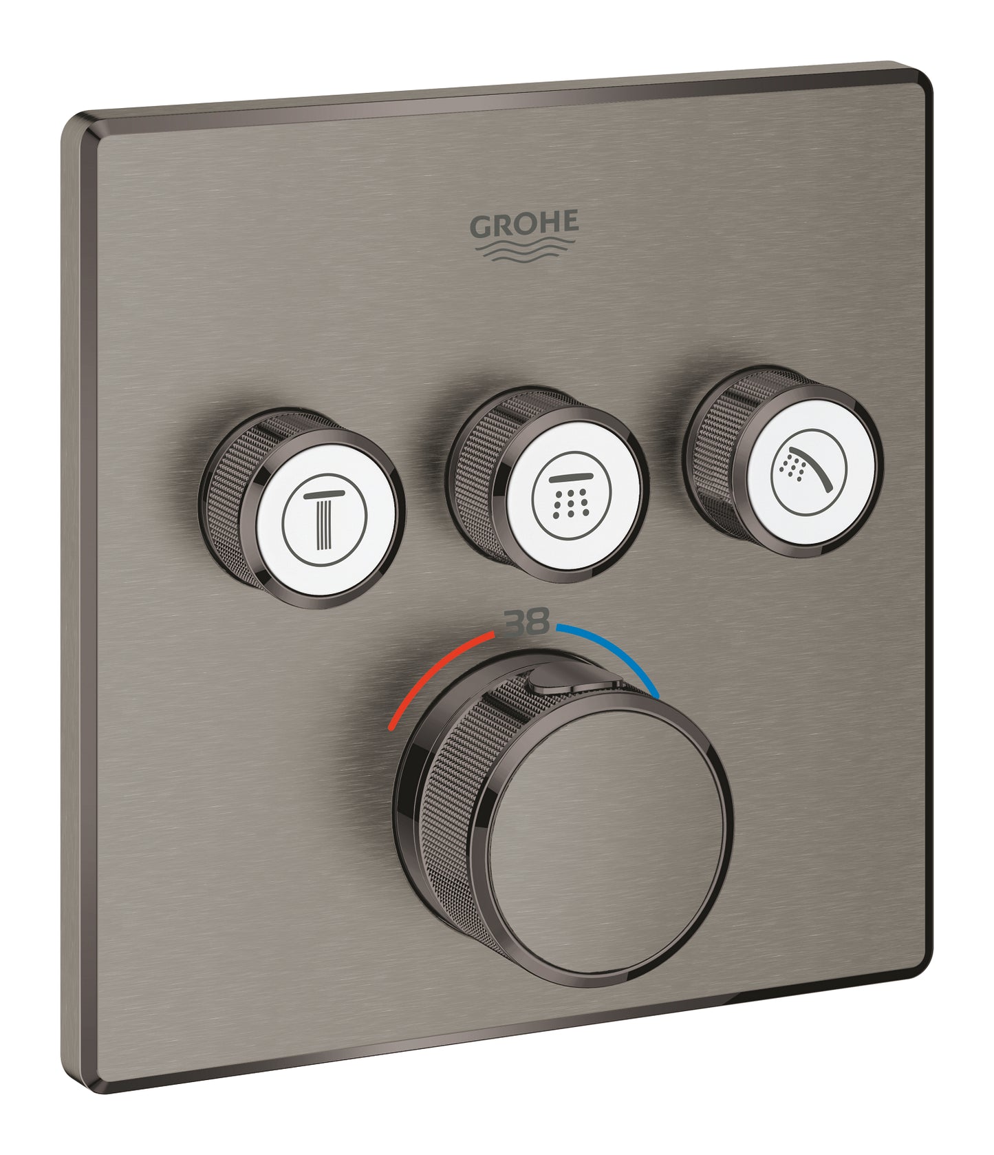 Grohe Grohtherm SmartControl Thermostat for concealed installation with 3 valves brushed hard graphite
