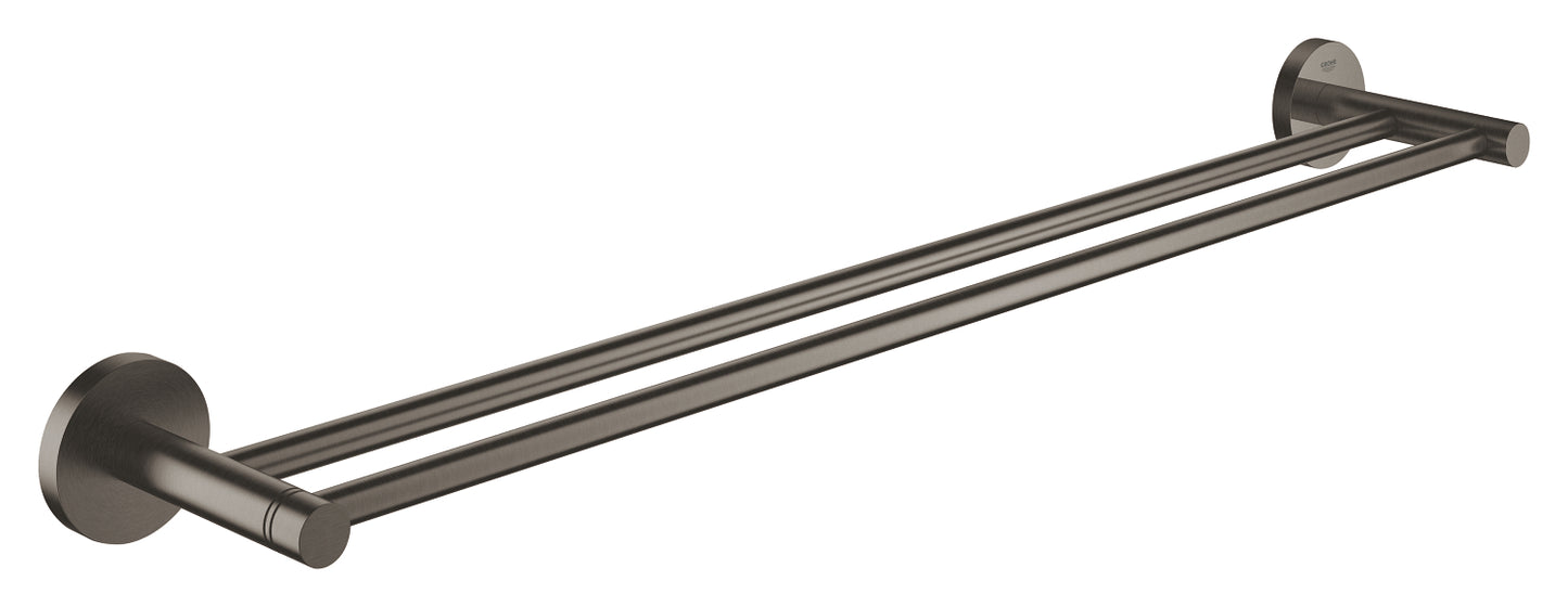 LAUNCHING MARCH 2026 Grohe Essentials Double Towel Rail Brushed Hard Graphite