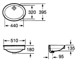 Neo Selene drop in Basin by Roca  510x395