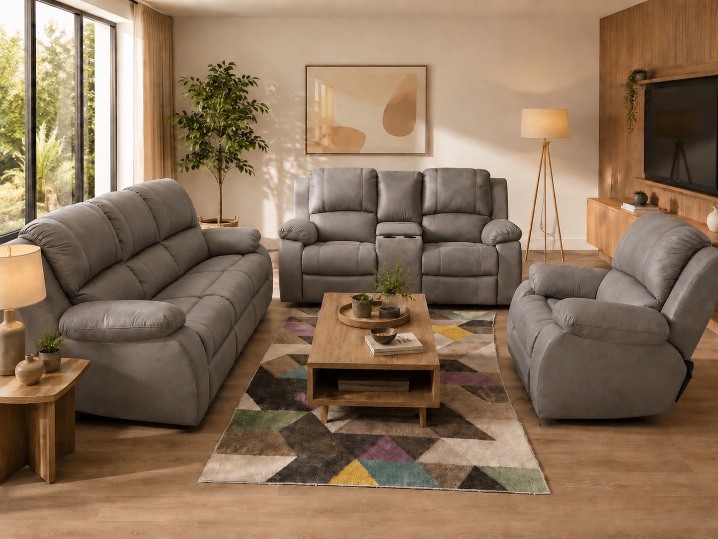 The Merk suite by Blvd Lounge - 3Pc 3 Action Motion with console