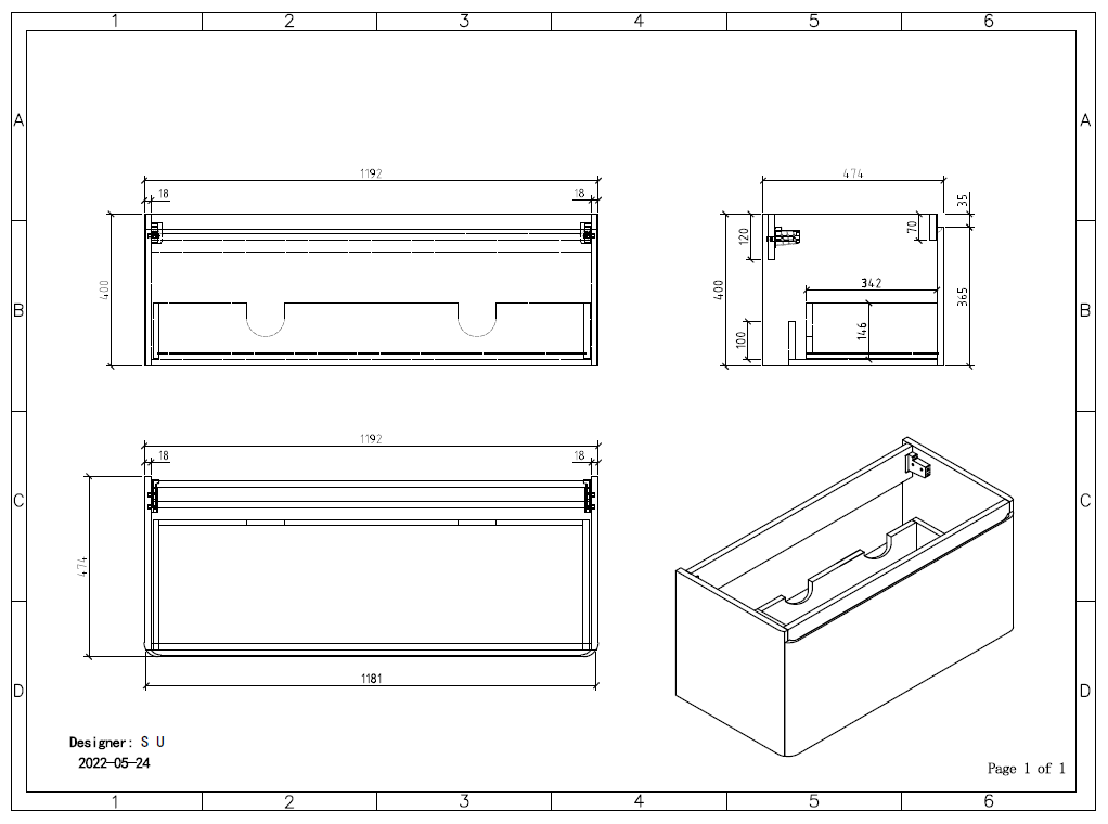 Clear Cube Lazio 1200 with Single Drawer  Gloss White with White Oak Top - Includes Florence Basin White