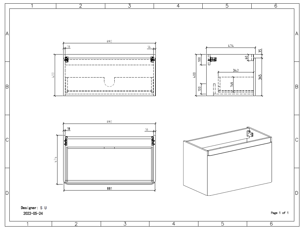 Clear Cube Lazio 900 with Single DrawerGloss White with White Oak Top - Includes Florence Basin White