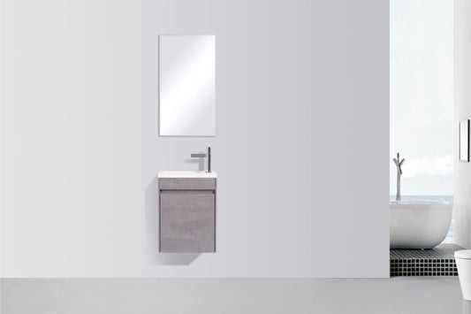 Clear Cube Enzo 400 with Double Drawer 220mm (L) x 400mm (W) x 520mm (H) Concrete Grey - Includes Enzo 400 Basin White Composite