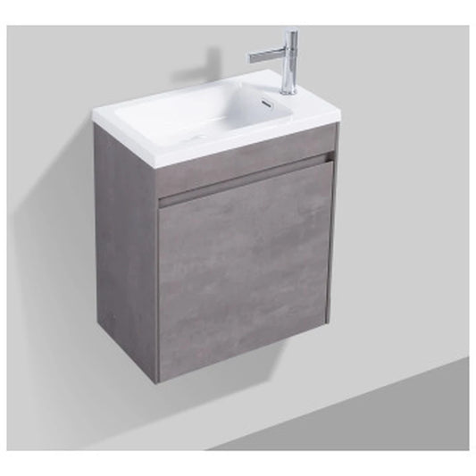 Clear Cube Enzo 540 with Double Drawer Concrete Grey - Includes Enzo 540 Basin White Composite