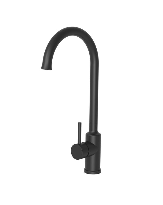 Cobra Savour Sink Mixer Round Swivel High Spout Pillar Type Matt Black