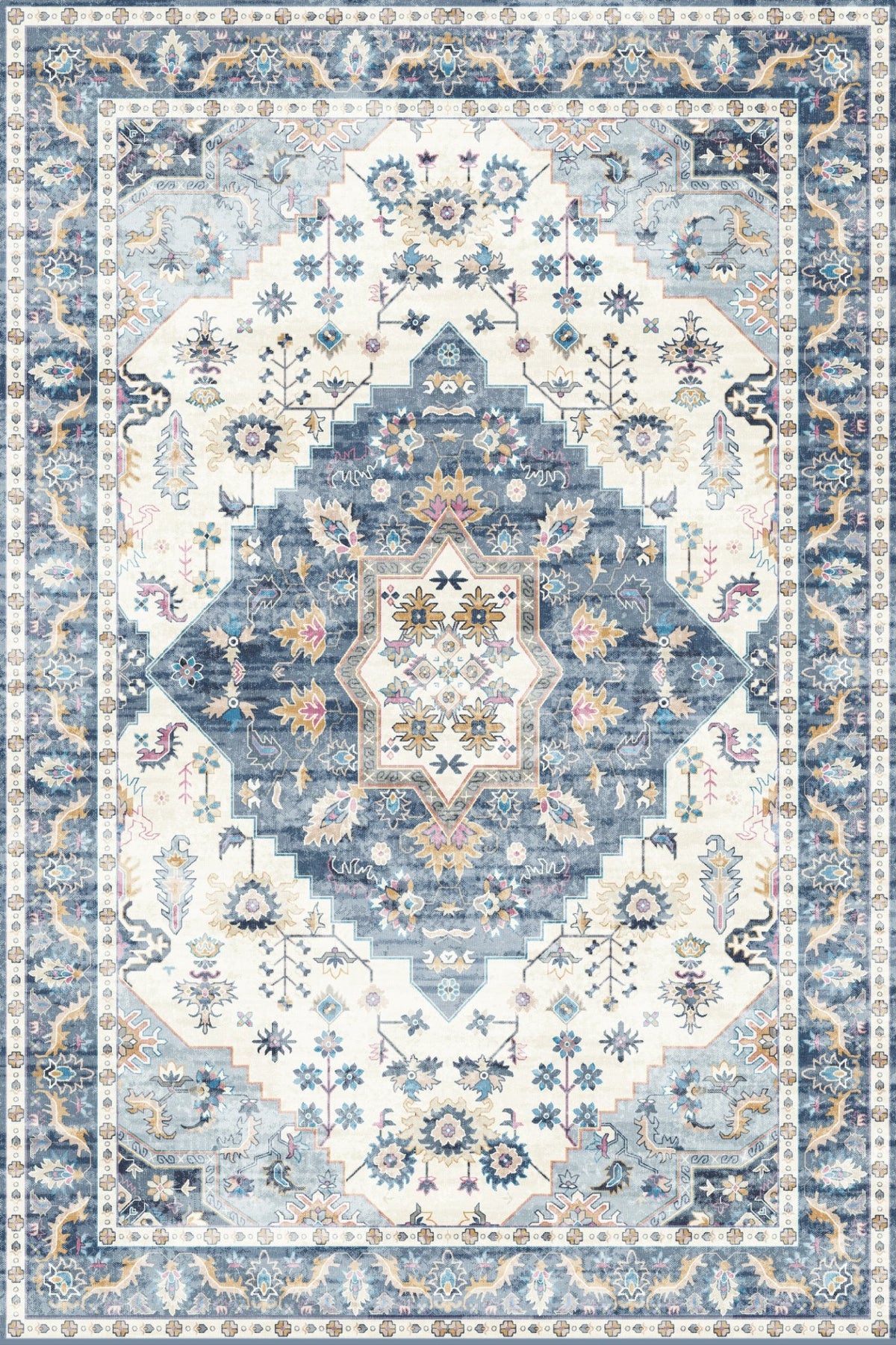 Wonder Rug Vintage Blue Blossom